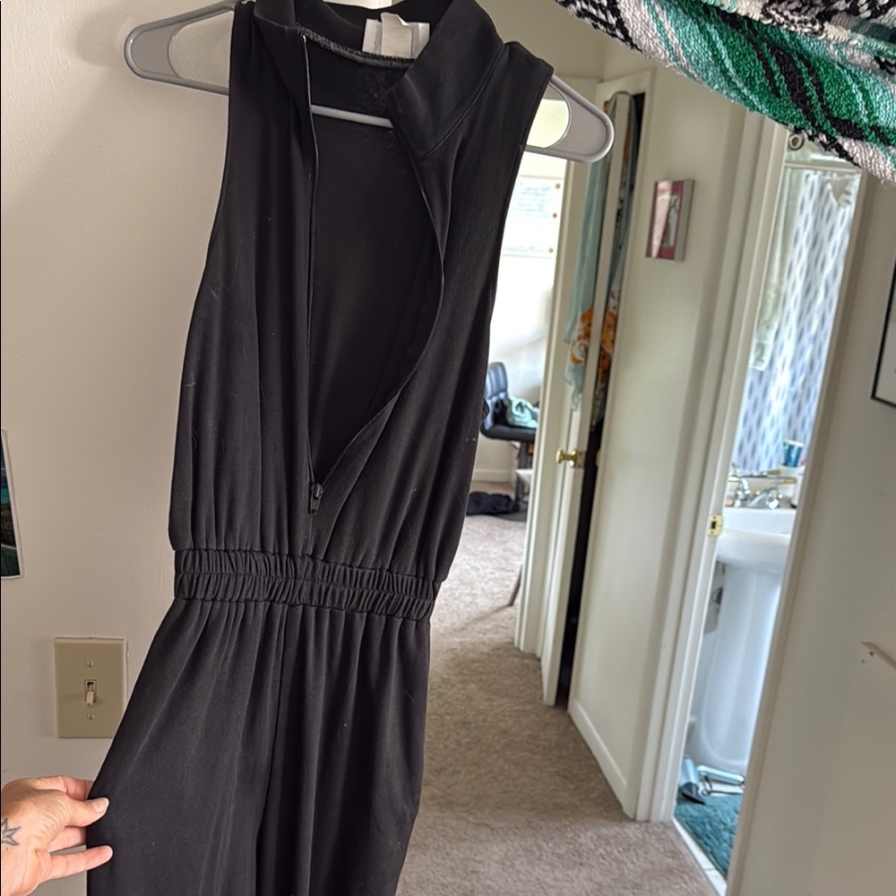 Vintage black zip up jumpsuit small